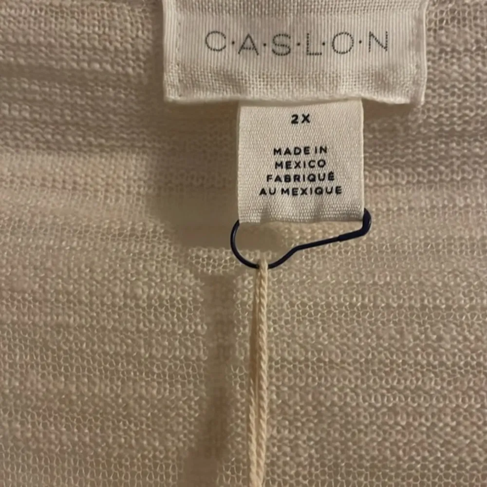 NWT Caslon Cream Long Sleeve Lightweight Tunic Top Size 2x Beach Vacation Resort - Image 3