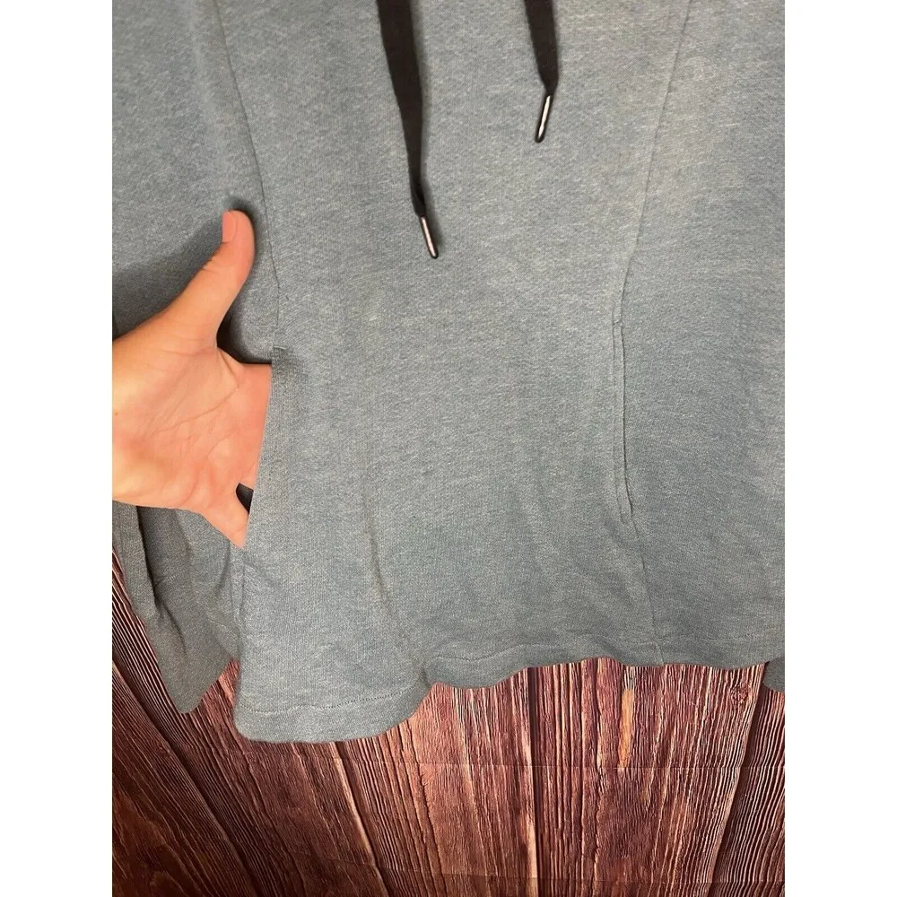 Z By Zella Athletic Sweater Womens S Teal Blue Long Sleeve Pullover Hoodie - Image 6