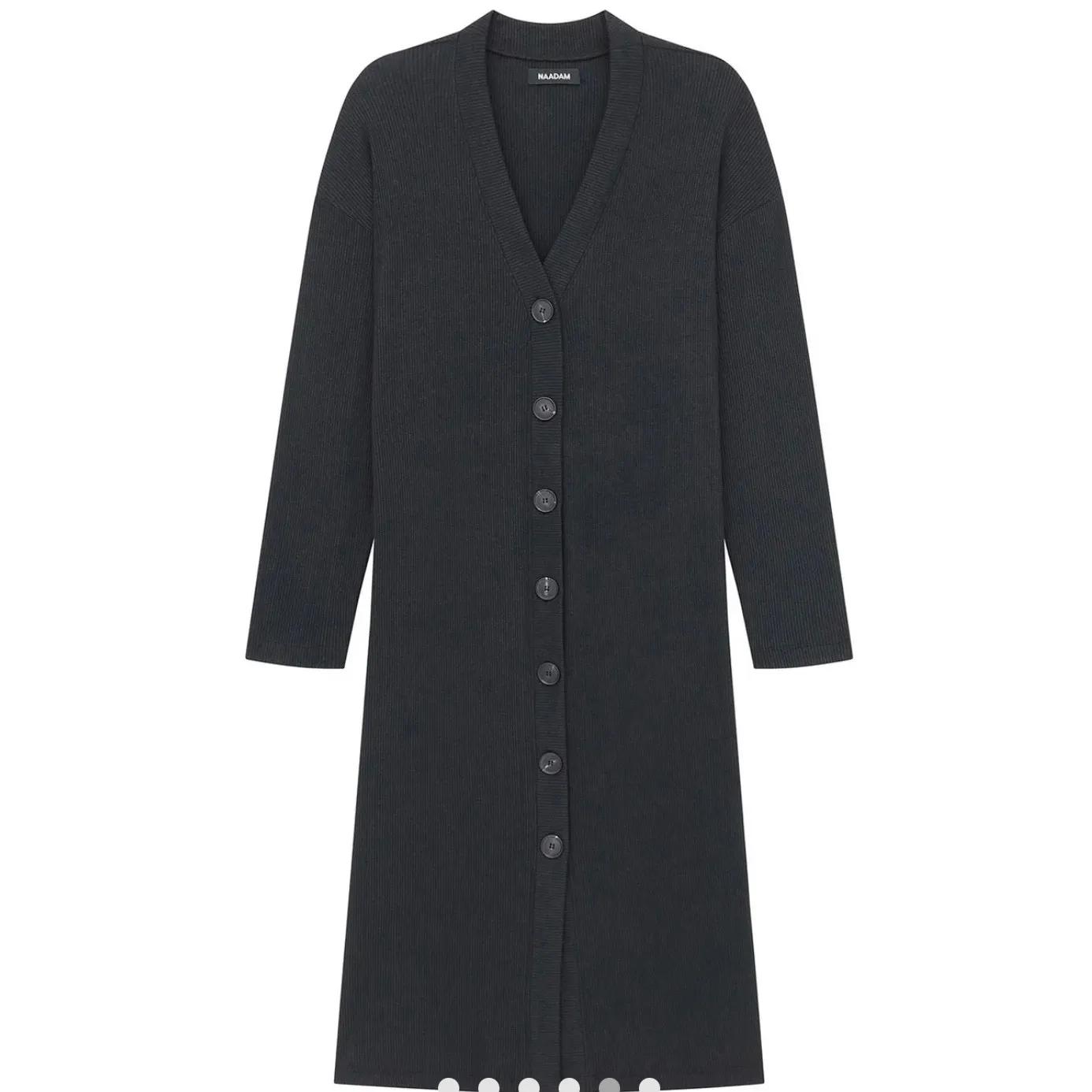 Naadam Black Ribbed Long Line Lightweight Duster Cardigan Button Up XXS - Image 11