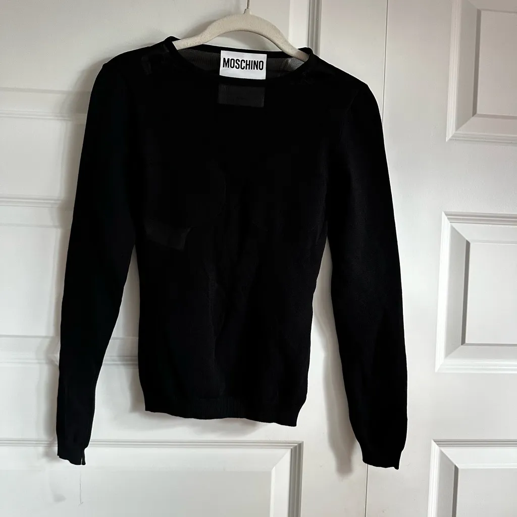 Moschino Couture Stretch‎ Knit Sheer Paneled Top - Image 4