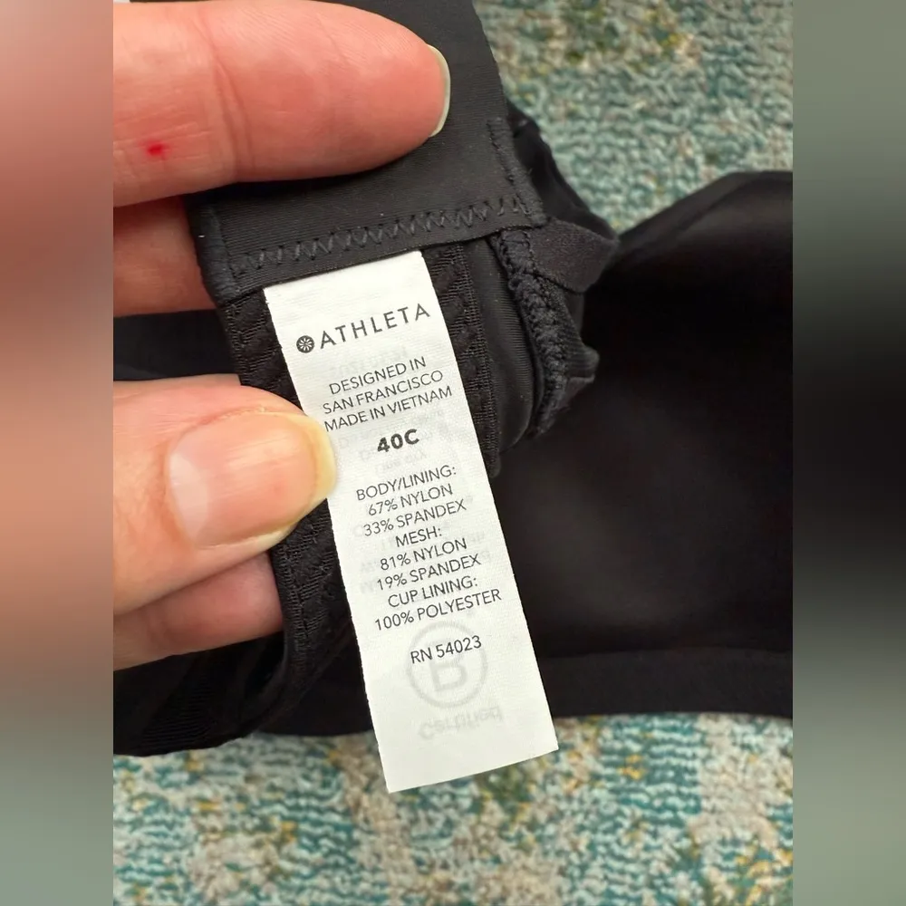 NWT Athleta Advance Sprint high impact black sports bra, size 40C - Image 9