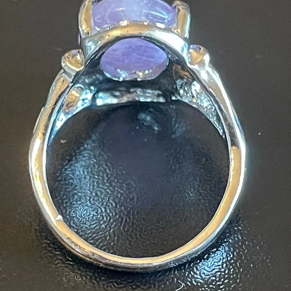 Purple amethyst gemstone S925 silver ring size 5.25 - Image 4