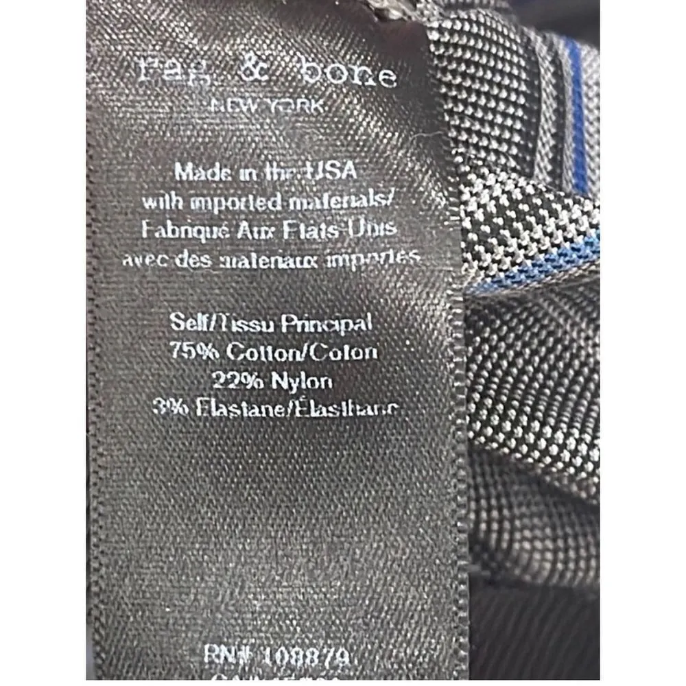 Rag & Bone Simone with Yoke Gray Blue Plaid trouser pants sz 4 - Image 11