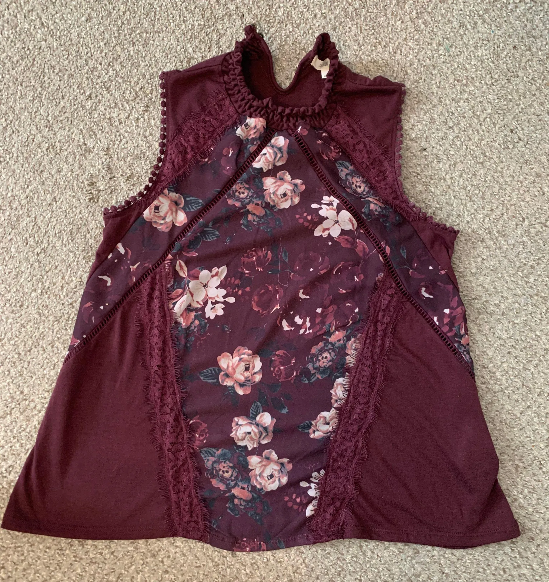 Floral Turtle Neck Tank Top - Image 4