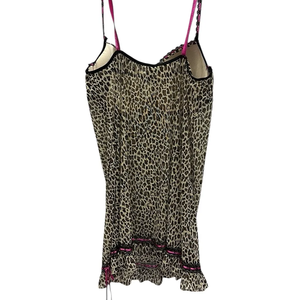 Vintage Y2K Rampage Semi Sheer Mesh Animal Print Cami Lingerie Top Womens 2X - Image 11