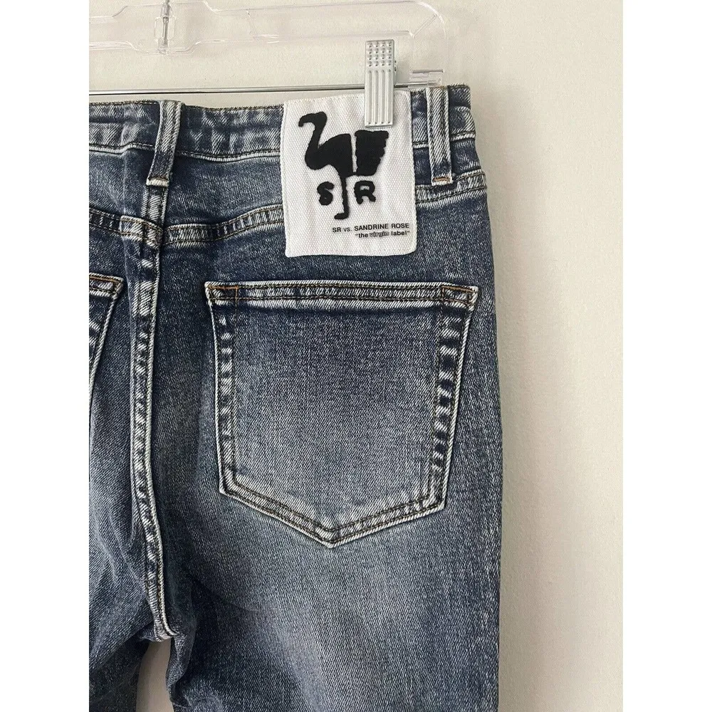 NWT Sandrine Rose Free People High Waisted Snow Ripped Skinny Jeans Sz 27 - Image 5