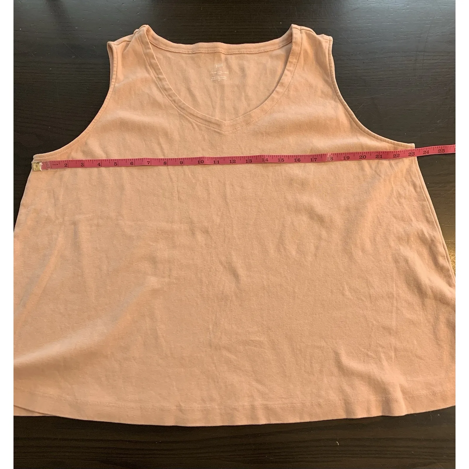 J Jill 100% Pima‎ Cotton Rounded V Neck Tank Top Neutral Womens Sz 3X Plus Lagom Pink - Image 8