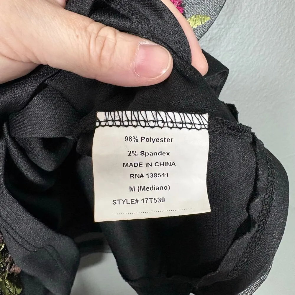 Charlotte Russe Black Sheer Floral Bustier Camisole - Medium - Fairy Whimsy Goth - Image 6