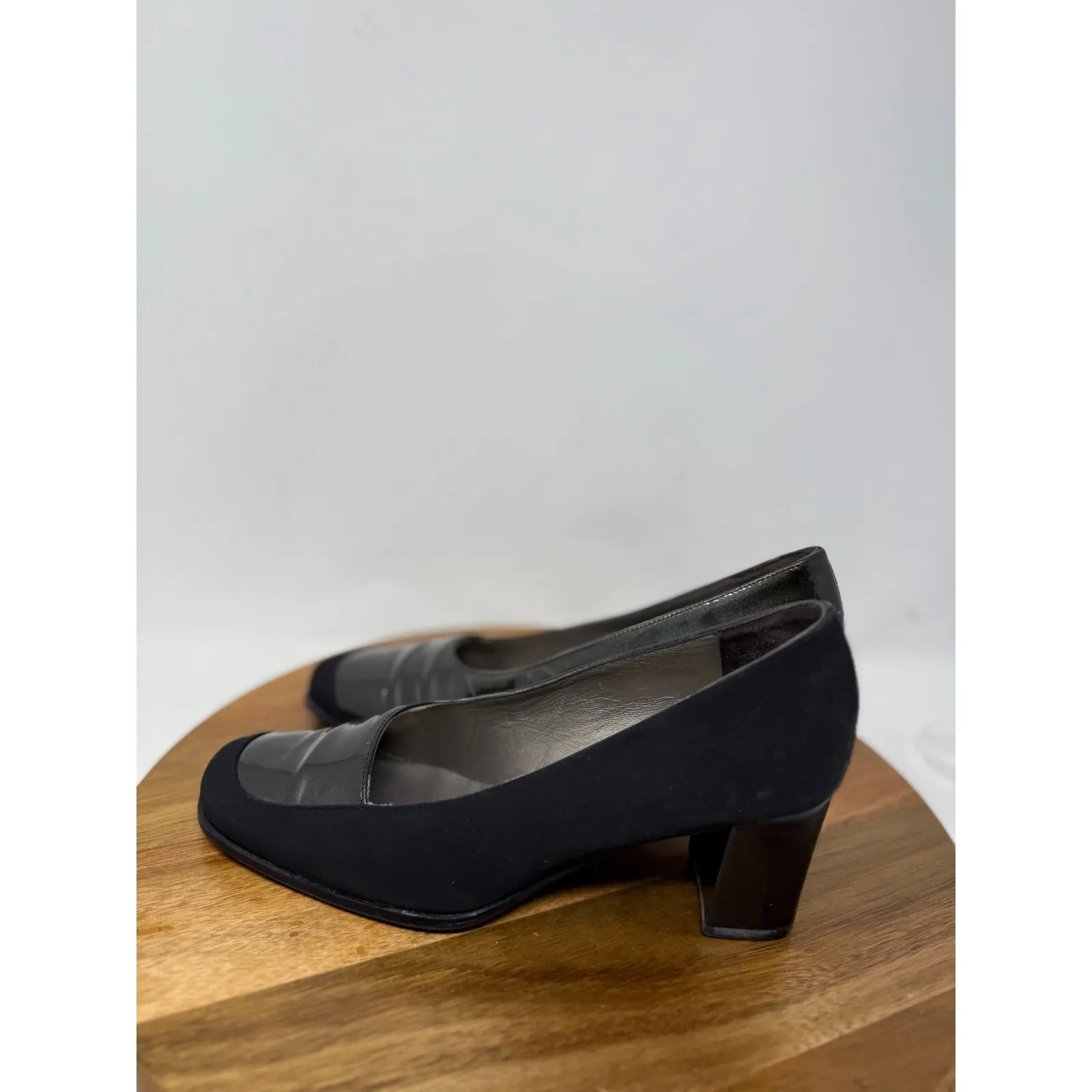 Peter Kaiser Pumps Womens Colorblock Black Patent Leather Block Heel‎ Size 5.5 3 - Image 4
