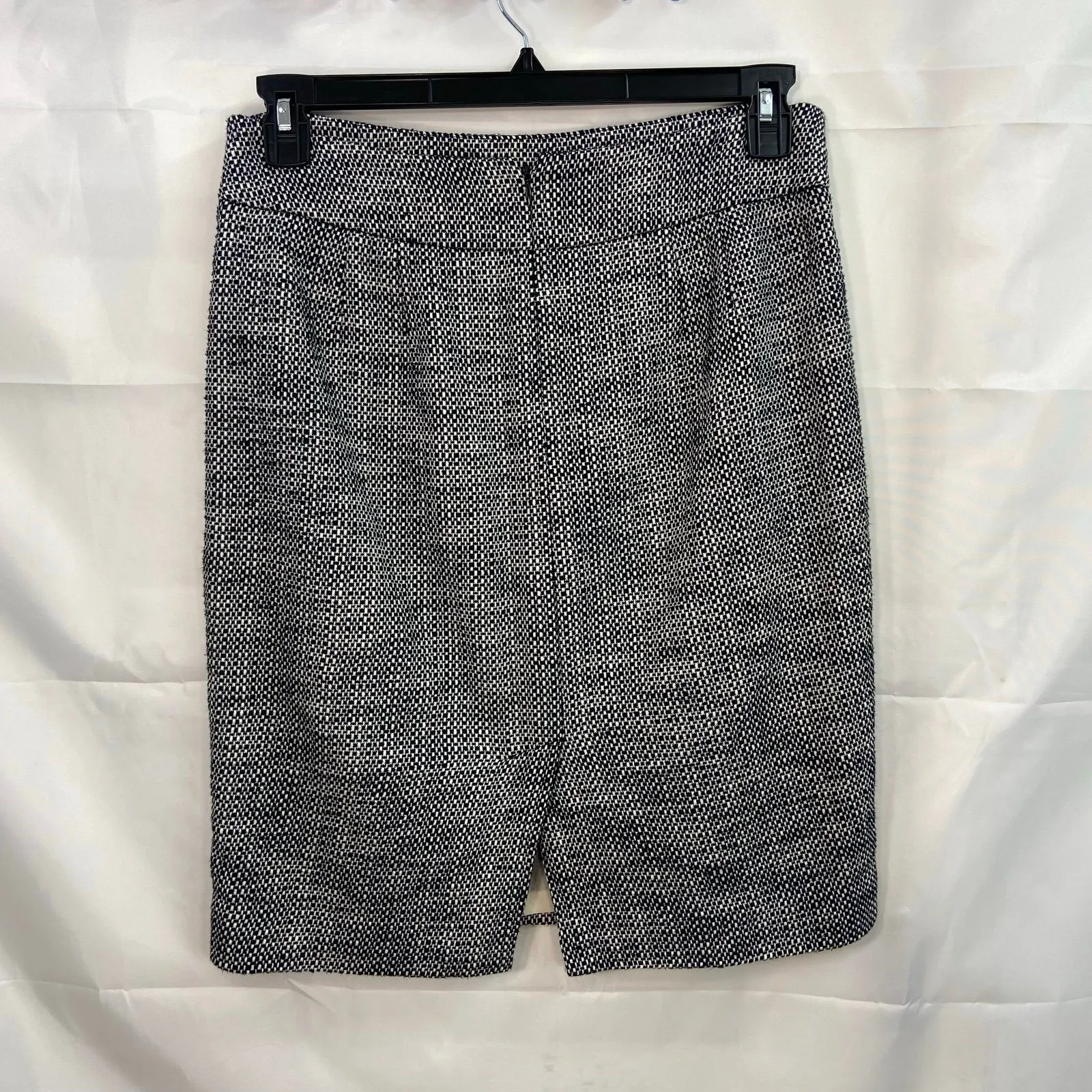 Ann Taylor LOFT women's black cream tweed cotton stretch business attire skirt 8 - Image 5