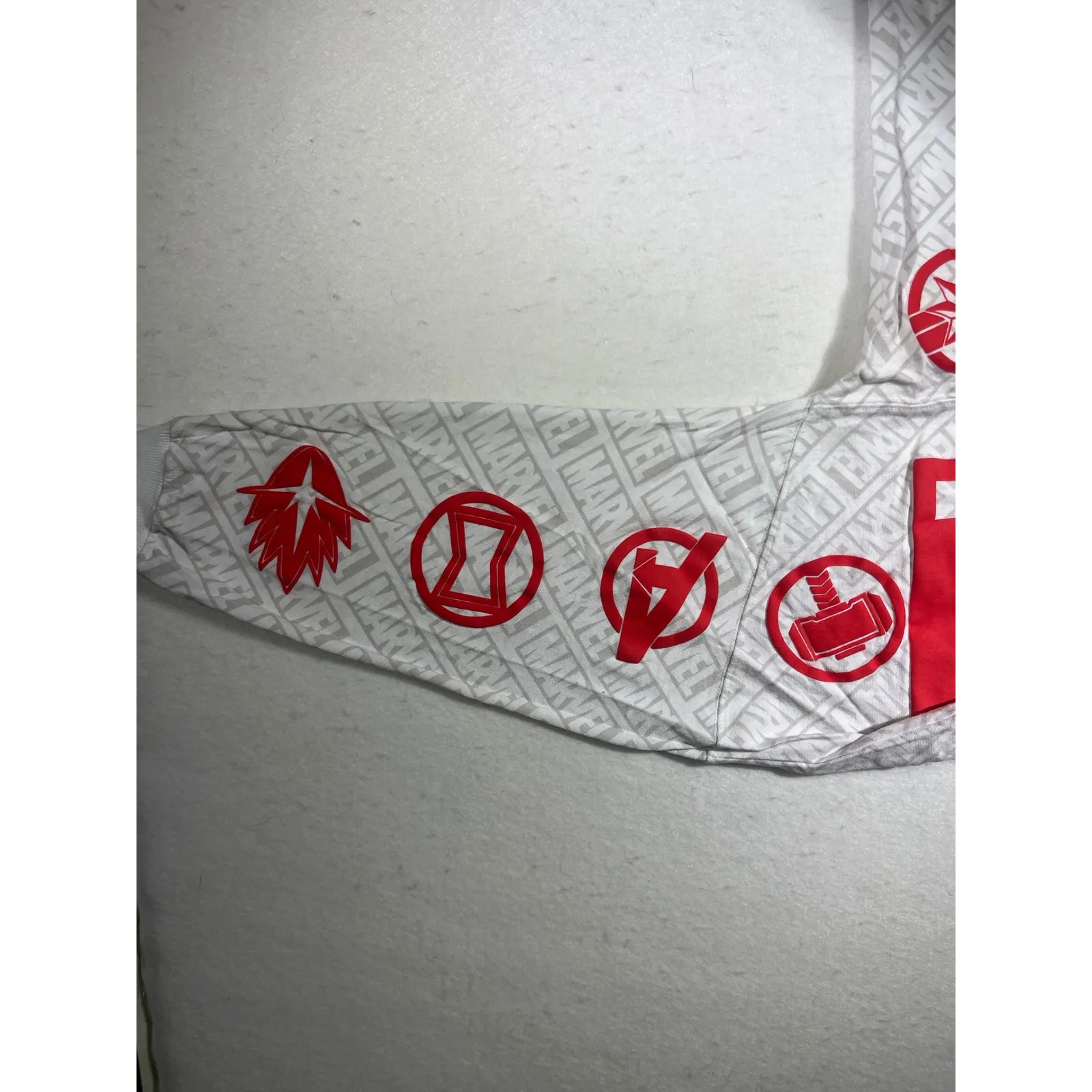 Marvel Comics Spirit Jersey Long Sleeve Shirt White Red Graphic Print Women's S - Image 5