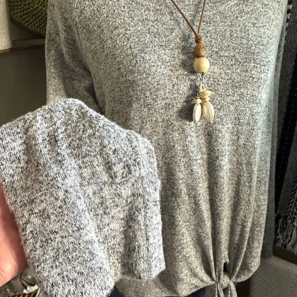 Nine Britton  Stitch Fix Billie Tie Front Brushed Knit Long Sleeve Top - Image 5