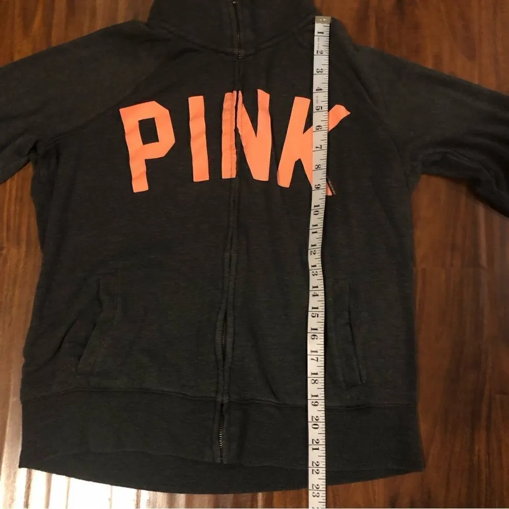 Victoria’s Secret PINK Women’s Orange and Gray Long Sleeve Full Zip Size M - Image 10