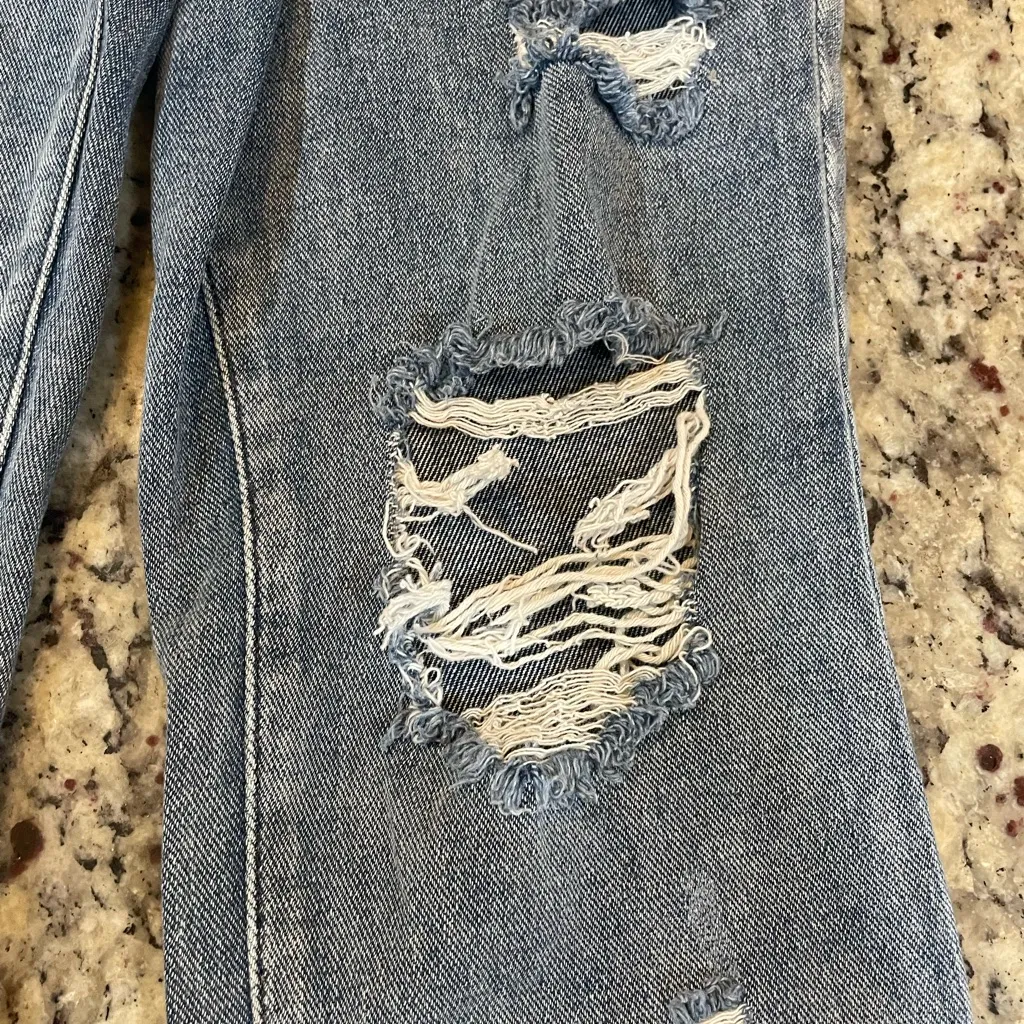 PacSun Blue Distressed Straight Leg Jeans - Image 3
