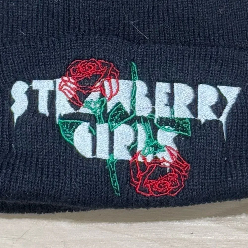 YP Classics Strawberry Girls Rose Beanie Black - Image 3