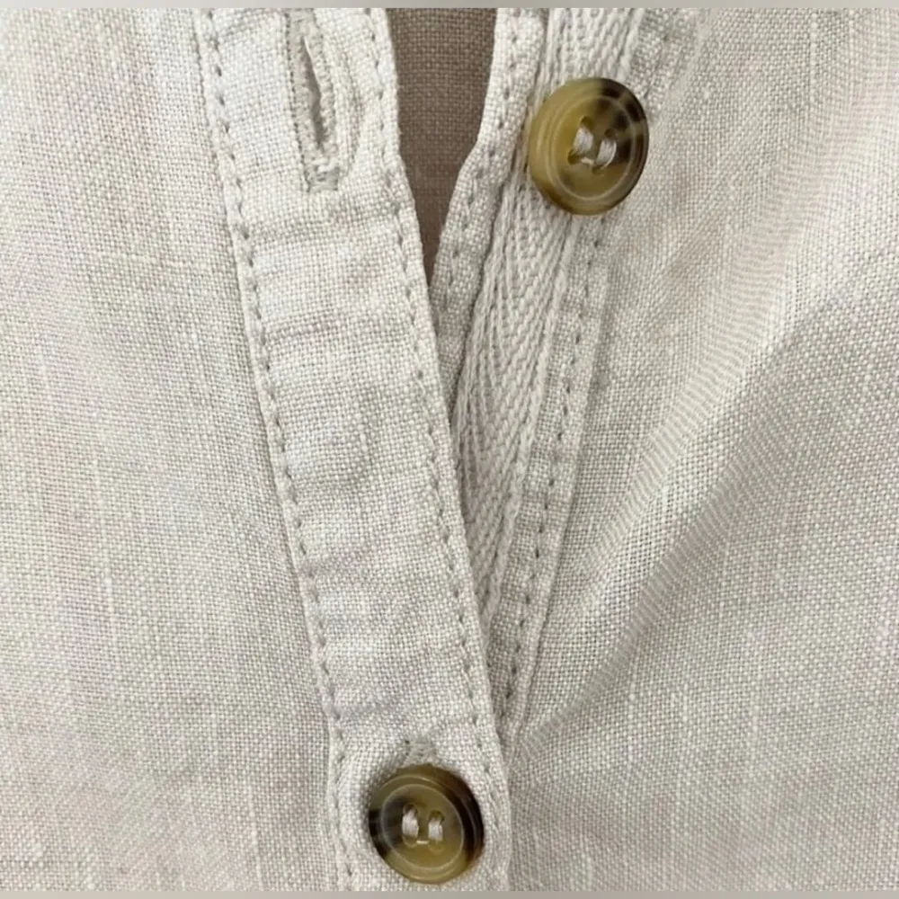 Adrienne Vittadini Dresses 100%Linen Sleeveless Summer Shirt Dress Cream Sz. S - Image 2