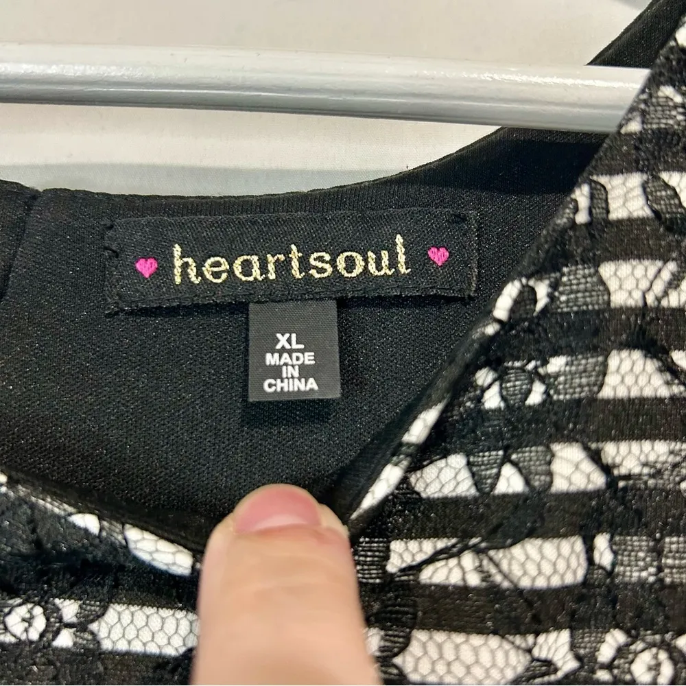 Heartsoul Women’s Sleeveless Round Neck Lace Fit & Flare Mini Dress Black XL EUC - Image 4