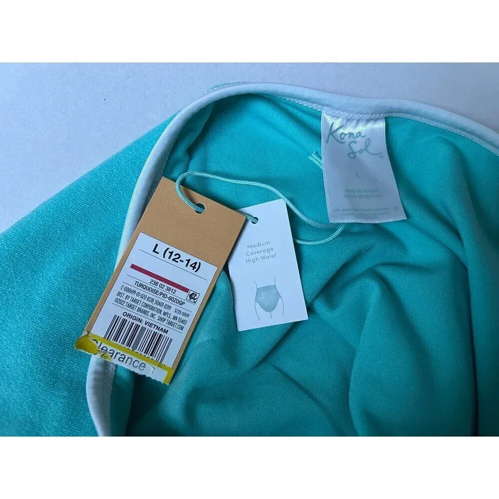 Kona Sol High Waist Bikini Bottom (L 12-14) NWT - Image 3