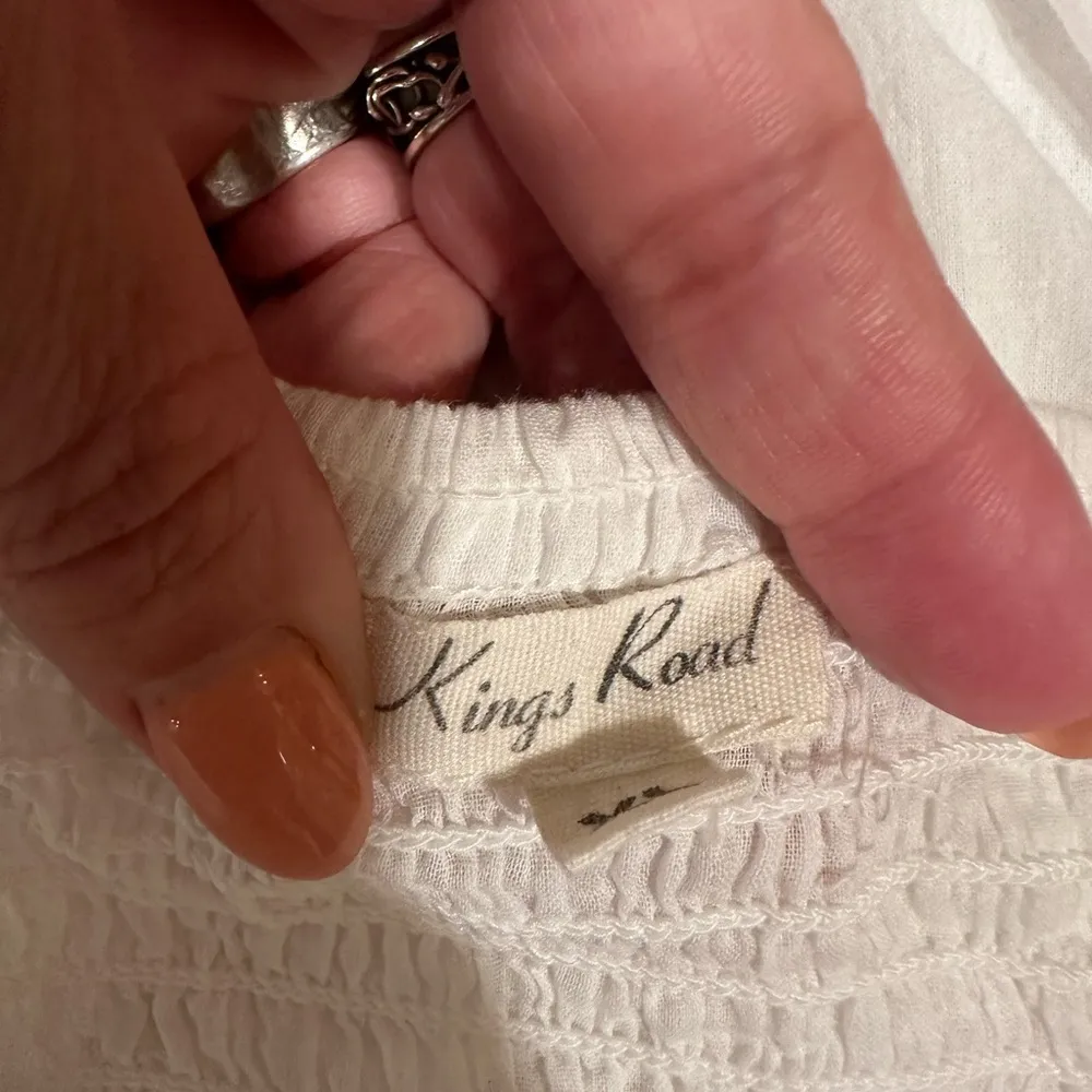 EUC KINGS ROAD WHITE EMBROIDERED MAXI DRESS W RUFFLED GENEROUS SKIRT Size XL - Image 9