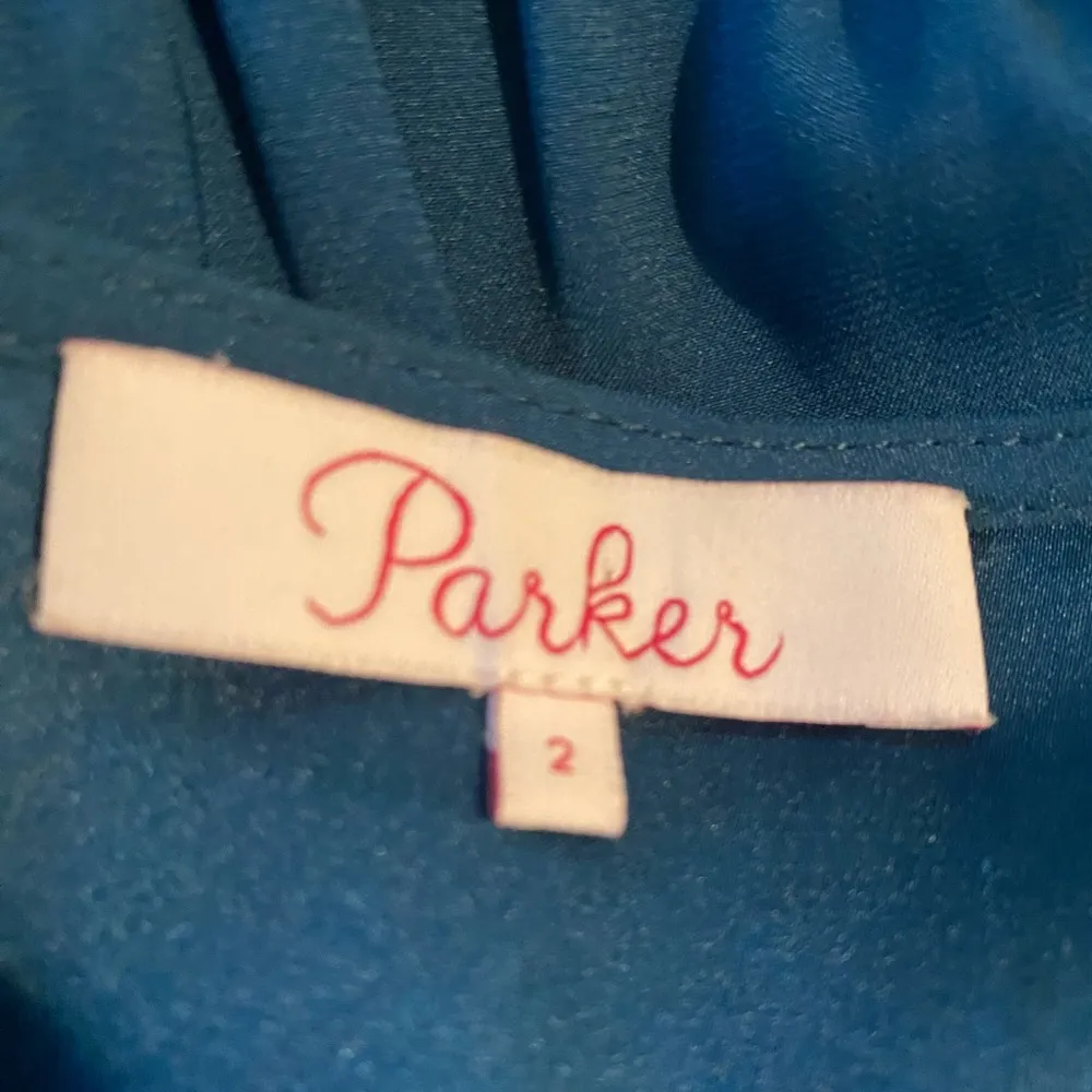 Parker Blue Thelma Long Bishop‎ Sleeve Faux Wrap Mini Dress, - Image 8