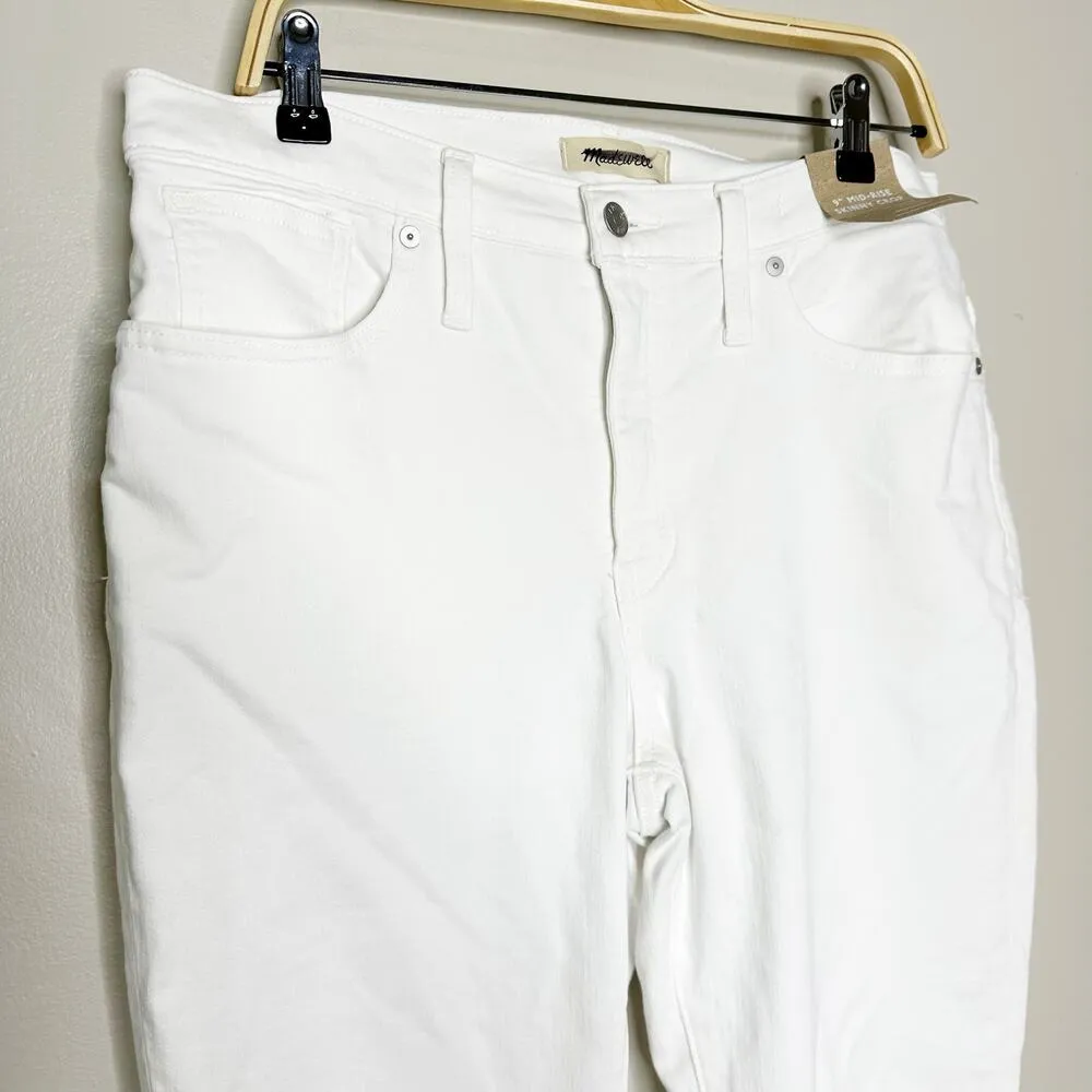 Madewell Womens Jeans 9" Mid-Rise Skinny Crop Denim Pure White Size 31 NEW - Image 4