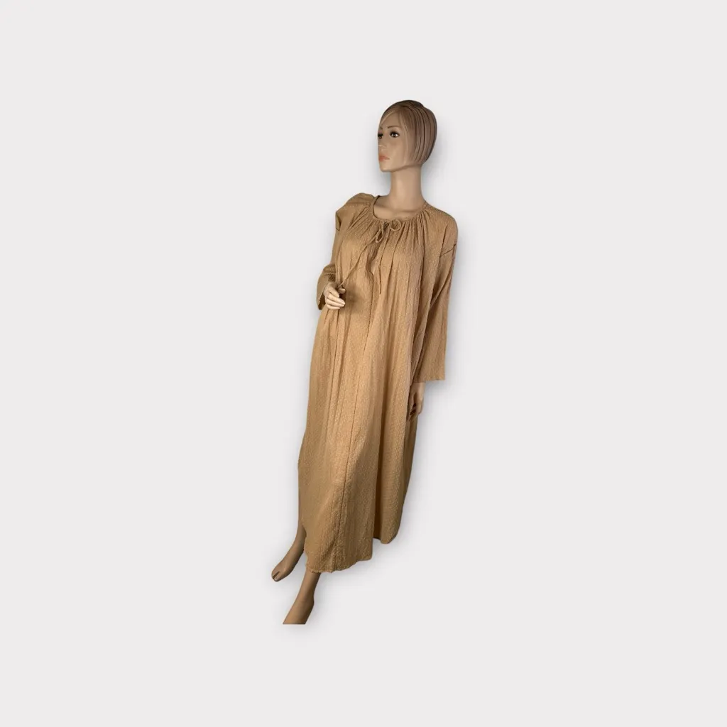 Mes‎ Demoiselles Paris Beige Kaftan Dress Cotton Summer Swimsuit Coverup Size 2 Tan - Image 3