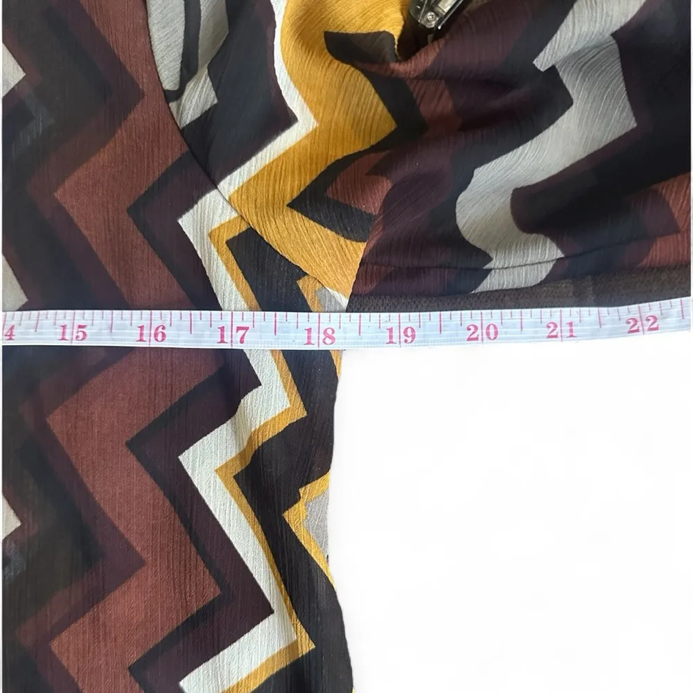 MISSONI For Target Collection Small S Zig Zag Long Sleeve V Neck Blouse - Image 4