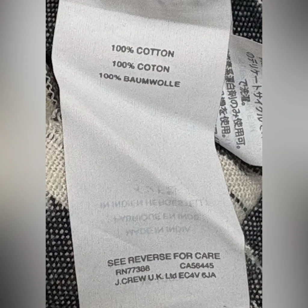 J. Crew Cotton Grey and White Ikat Patterned‎ Pant Size 0 EUC - Image 9