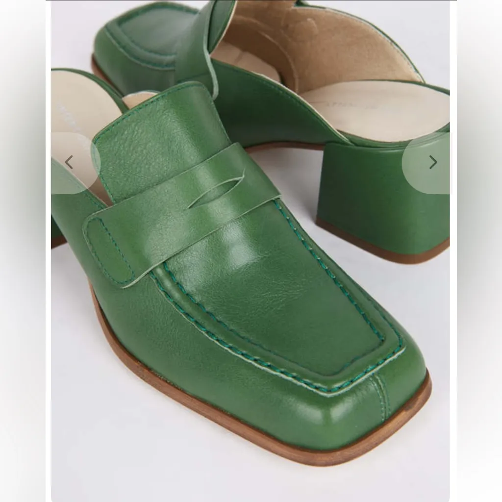 Intentionally Blank Prof Mules in Basil Size 5 - Image 2