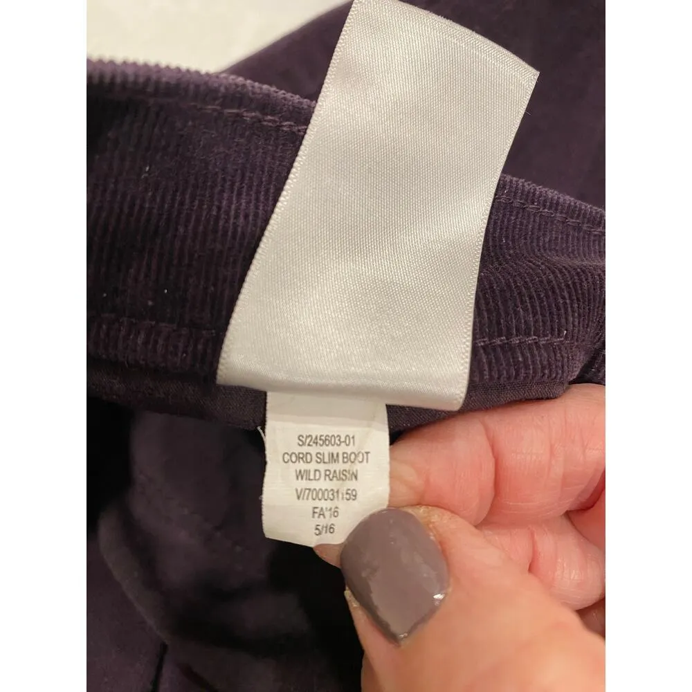 Slim Boot Cut  Wild Raisin Corduroy Pant Jeans Womens sz 30 - Image 8