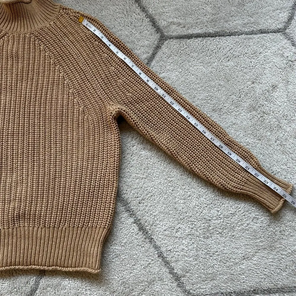 J. Crew Tan Cable Knit Turtleneck Roll Neck Sweater - Image 4