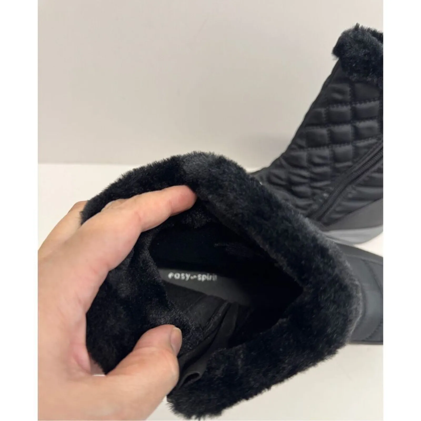 Easy Spirit Winter Boots Size 9.5 Black Removable Footbed Water Repellent NEW - Image 8