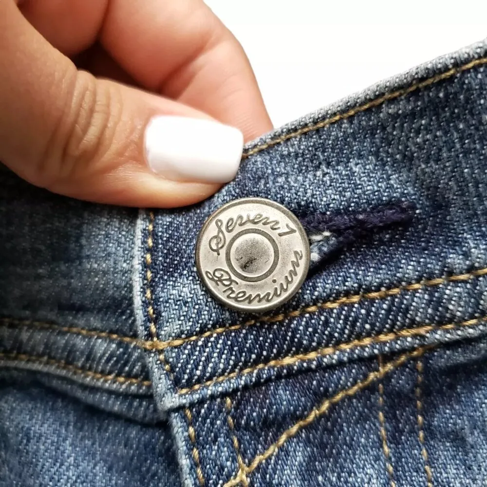 Seven7 Jeans Womens 24 Straight Leg Low Rise Waist Medium Wash Denim Cotton - Image 6