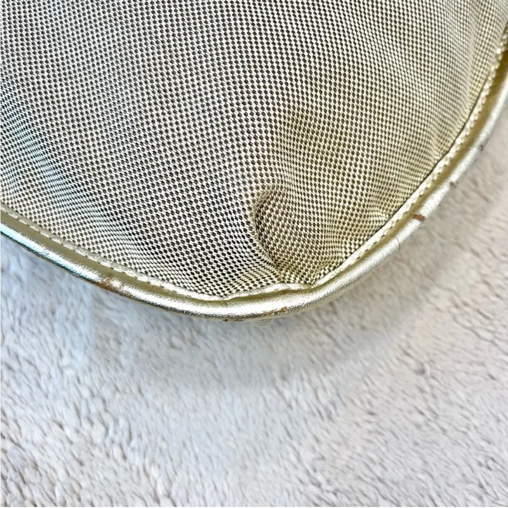 Chloe Metallic Gold Harley Canvas & Leather Shoulder Bag - Image 9