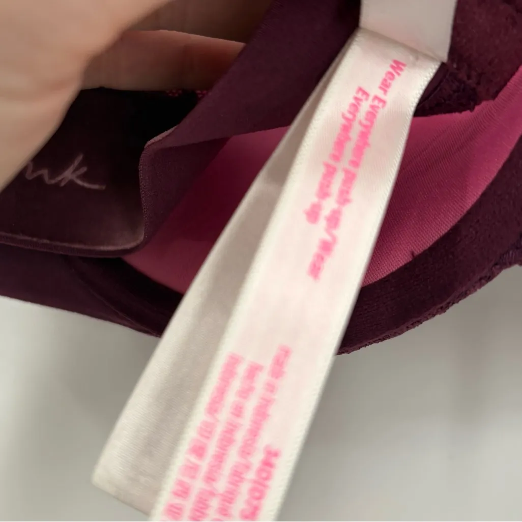 Pink vs wear everywhere push up bra purple‎ cheetah print 34D - Image 5