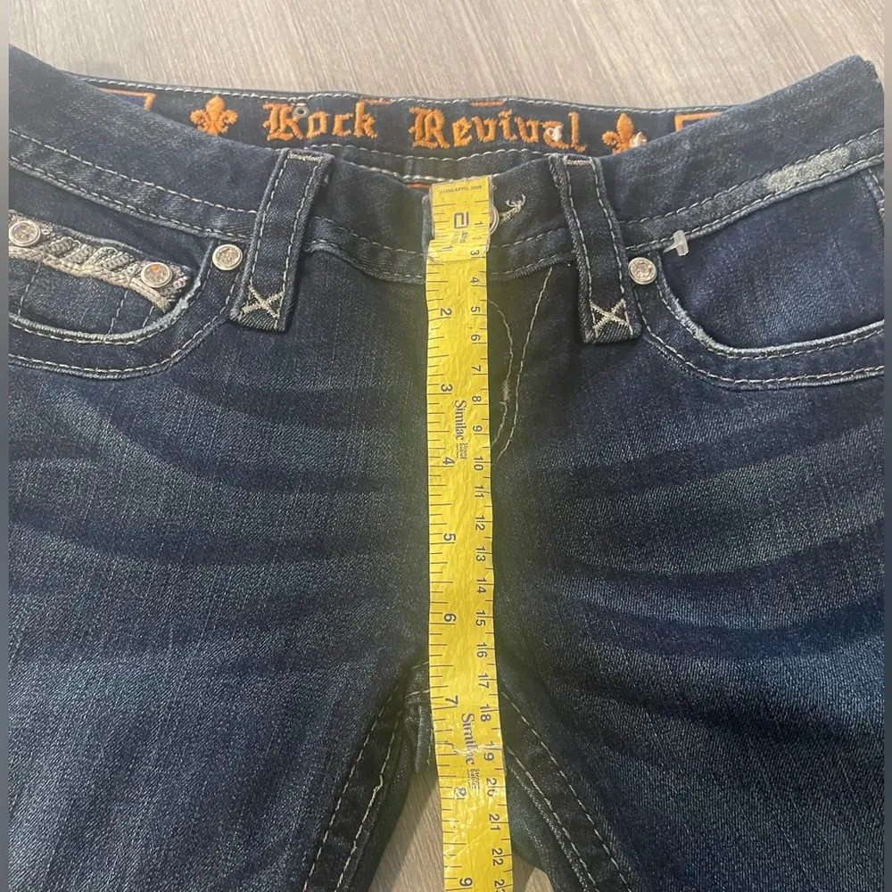Rock Revival Darker Wash Klarry Bootcut Bing Bedazzled Jeans 25 - Image 7