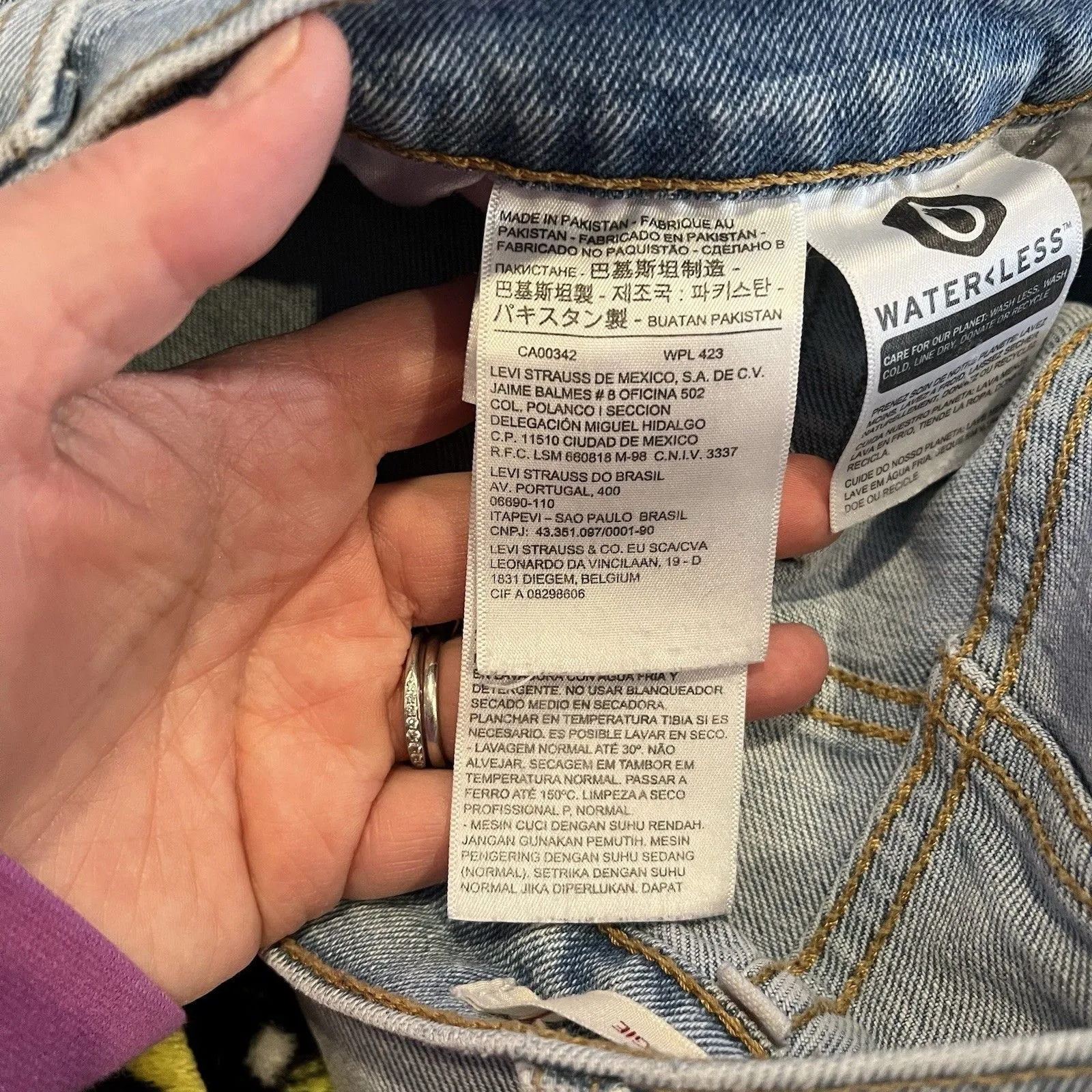 Levi’s Wedgie Fit Jeans Big E Tab Rigid Denim Light Wash W31 High Rise Heritage - Image 9