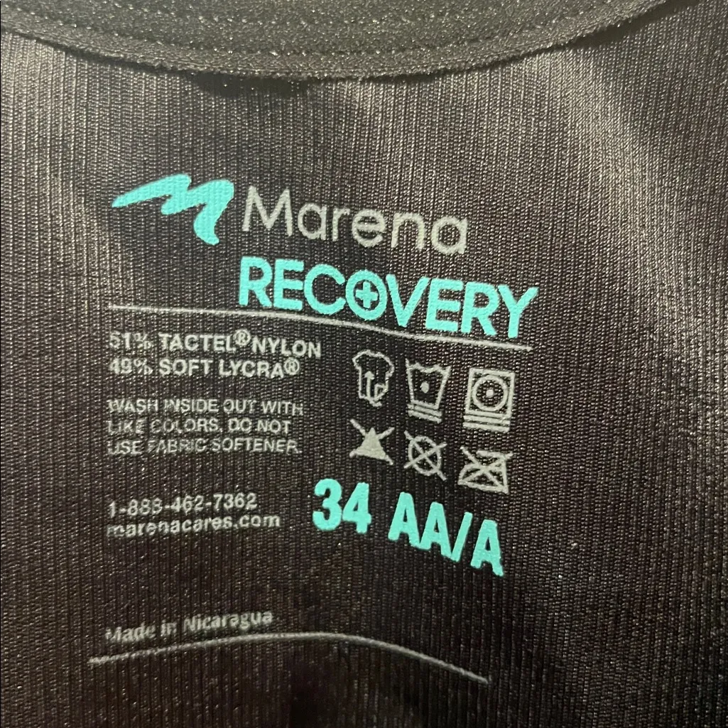Marena Recovery Compression Bra Original Recovery Bra Size 34 A/AAA Black - Image 7