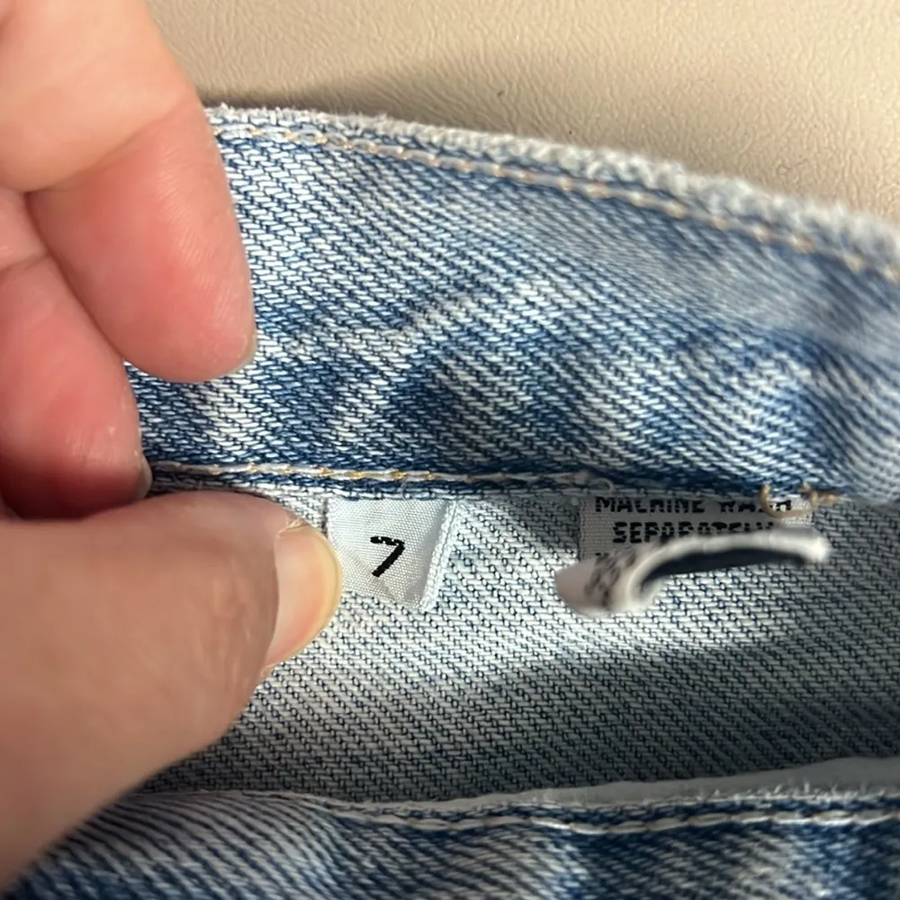 The Beverly Hills Denim Company Layered Look Cut Off Denim Jean Shorts Eyelet Blue Size undefined - Image 5