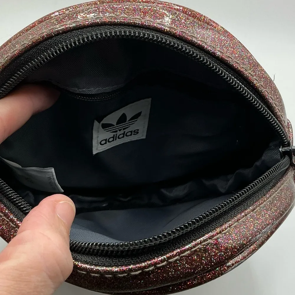 Rare HTF Authentic Adidas Glitter Round Brown Waist Bag Fanny Pack Carryall Bag - Image 4