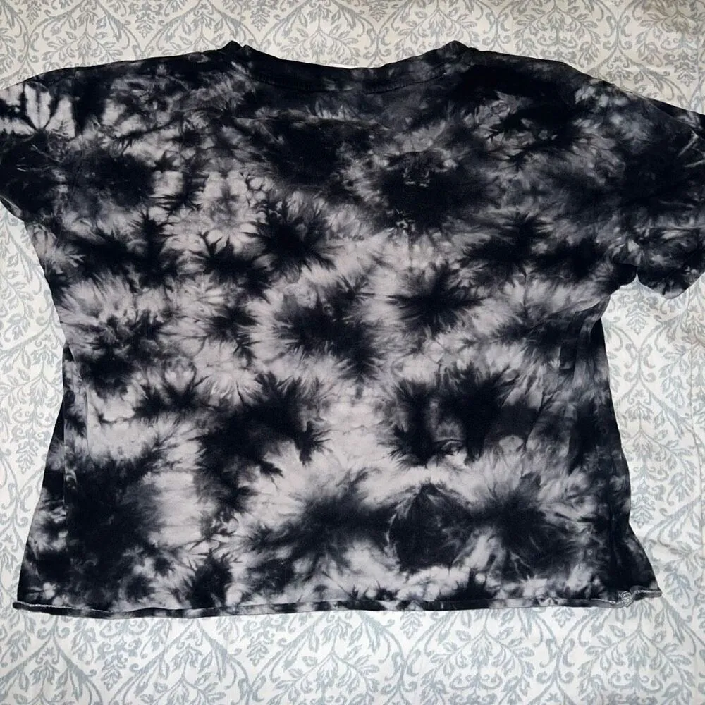 PINK novelty naughty cropped custom watercolor tie-dye T-shirt size XS￼ - Image 4