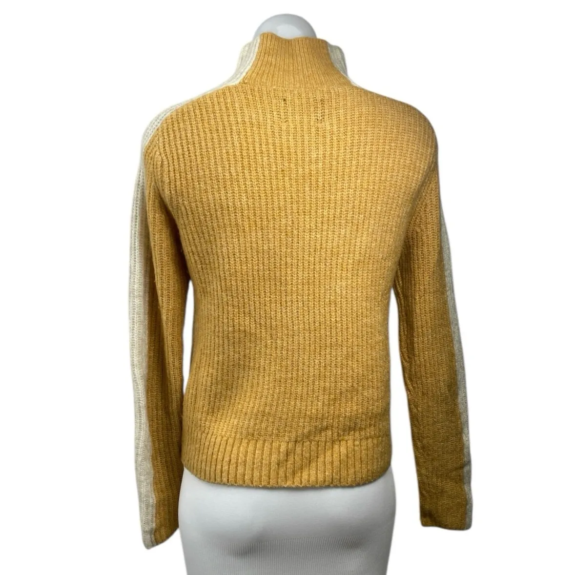 Abercrombie & Fitch Yellow Cream Long Sleeve Turtleneck Sweater Top Size XS - Image 3