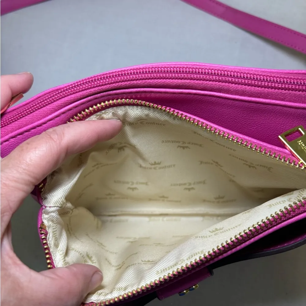 Juicy Couture Los Angeles Pink Crossbody Purse Chain Strap 6.5x10 - Image 7