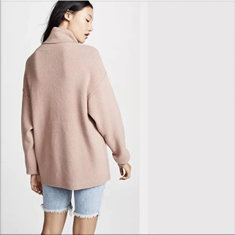 Softly Structured Knit Tunic Mock Neck Dusty Mauve Sweater Size S - Image 2