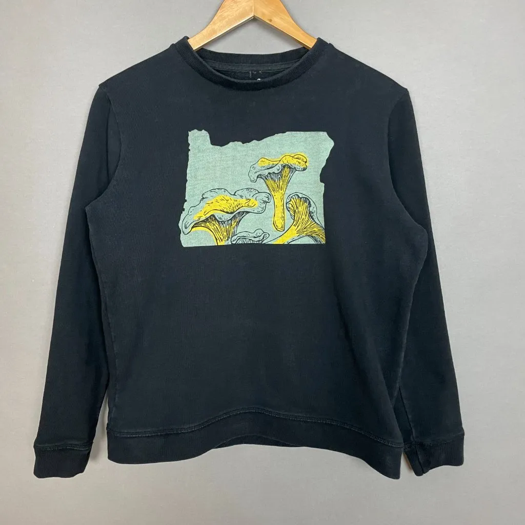 Mushroom Sweatshirt Women Etta & James Junction Black Top Small Portland Oregon - Image 12
