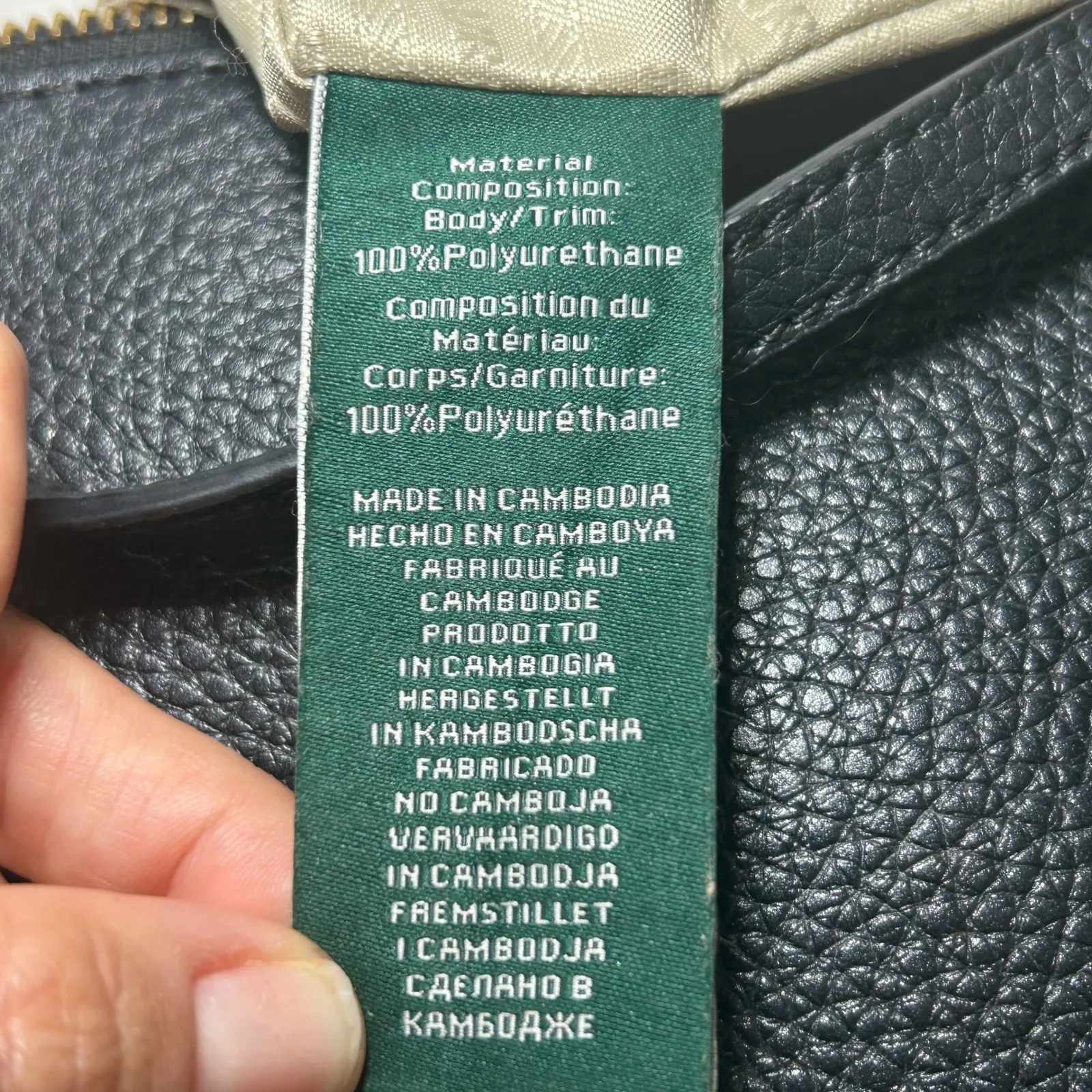 Lauren‎ Ralph Lauren Black Faux Leather Crossbody Bag Small Gold Hardware - Image 13