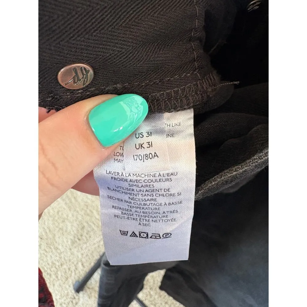 NWT Free People Boyfriend Bren Distressed Black Magic Jeans Beach Grunge Size 31 - Image 12