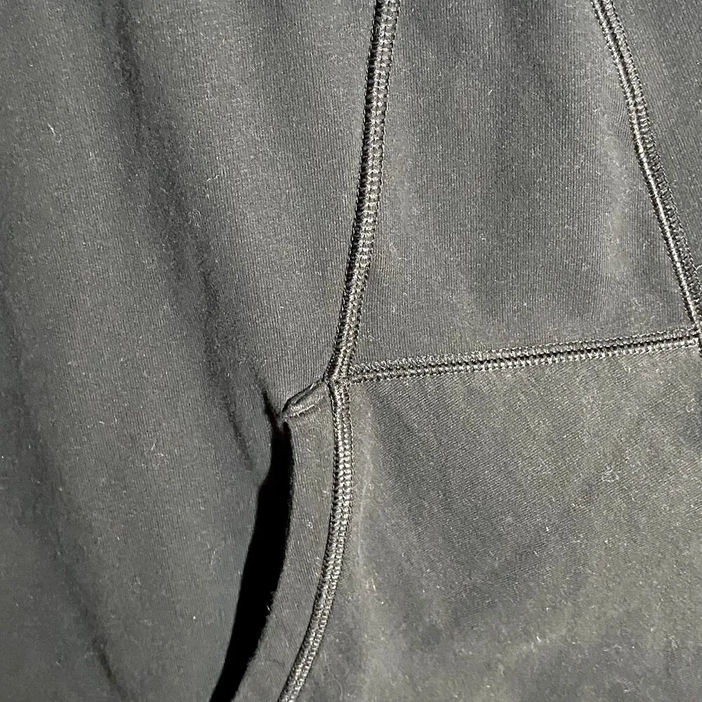 Lucy Drape Front Open Cardigan Sweater Long Sleeve Pockets Solid Black Small - Image 2