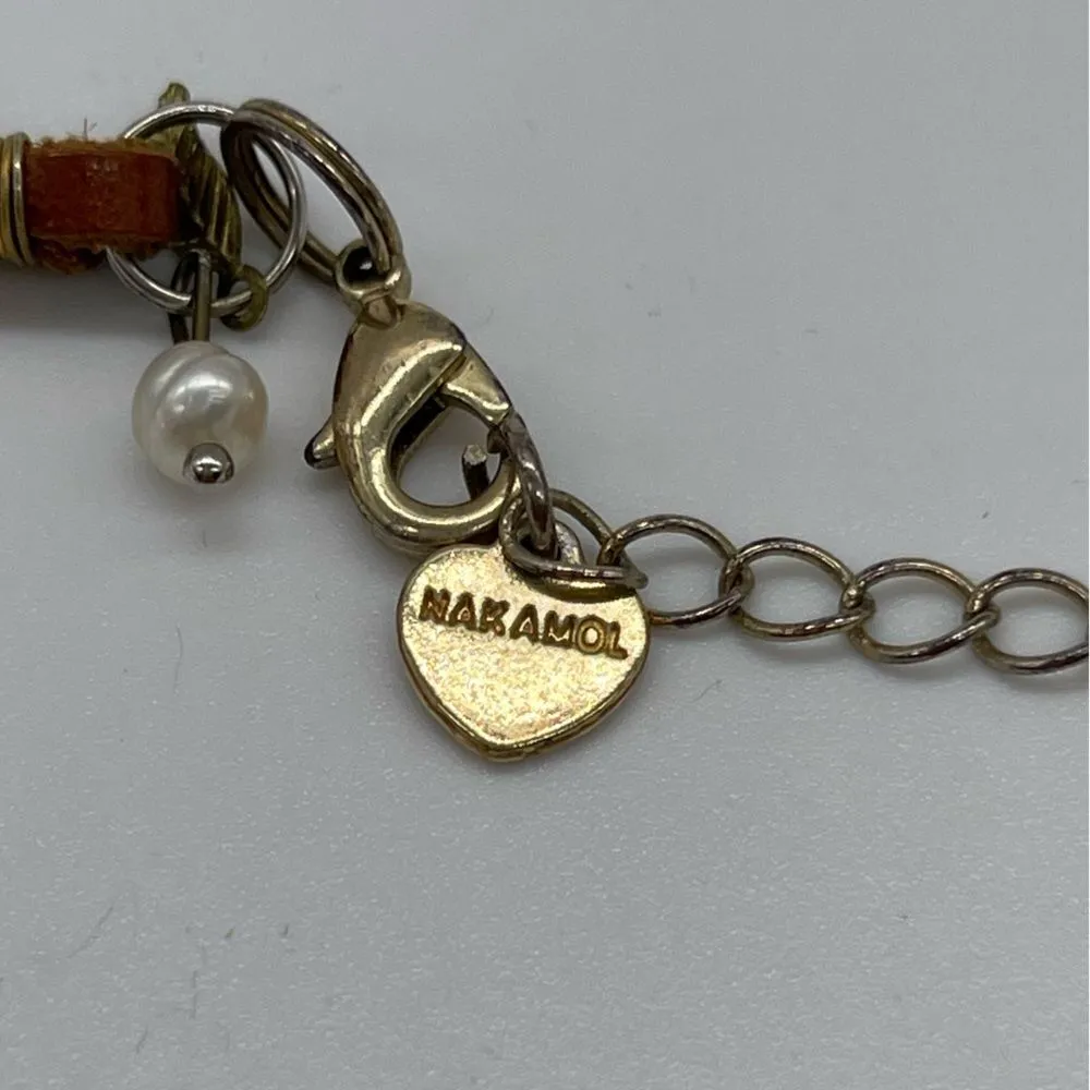 Nakamol Leather and Pearls Long Necklace adjustable to Dual Necklace White - Image 5