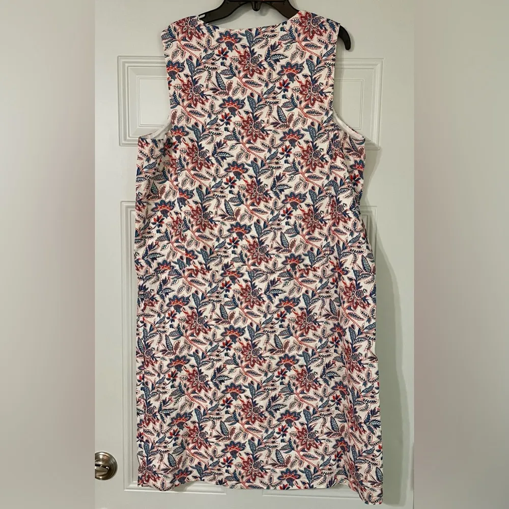 J. McLaughlin Rue Linen Floral Shift Dress Sleeveless Natural Fibers NWT Large - Image 6